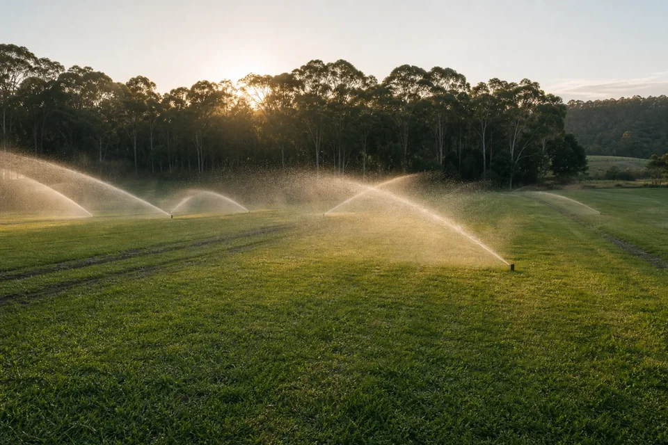 An unbranded truck carrying fresh turf arrives at a Sydney brick home.